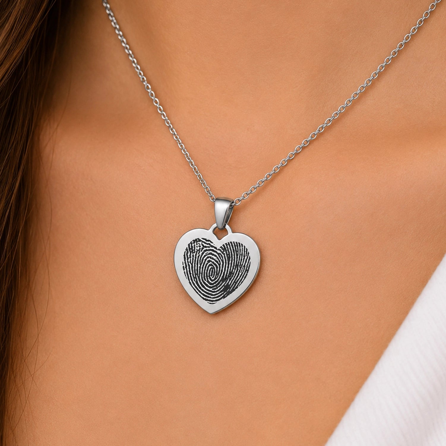 Hartjes Ketting Met Vingerafdruk