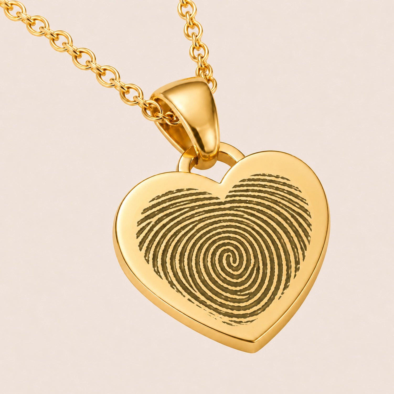Hartjes Ketting Met Vingerafdruk