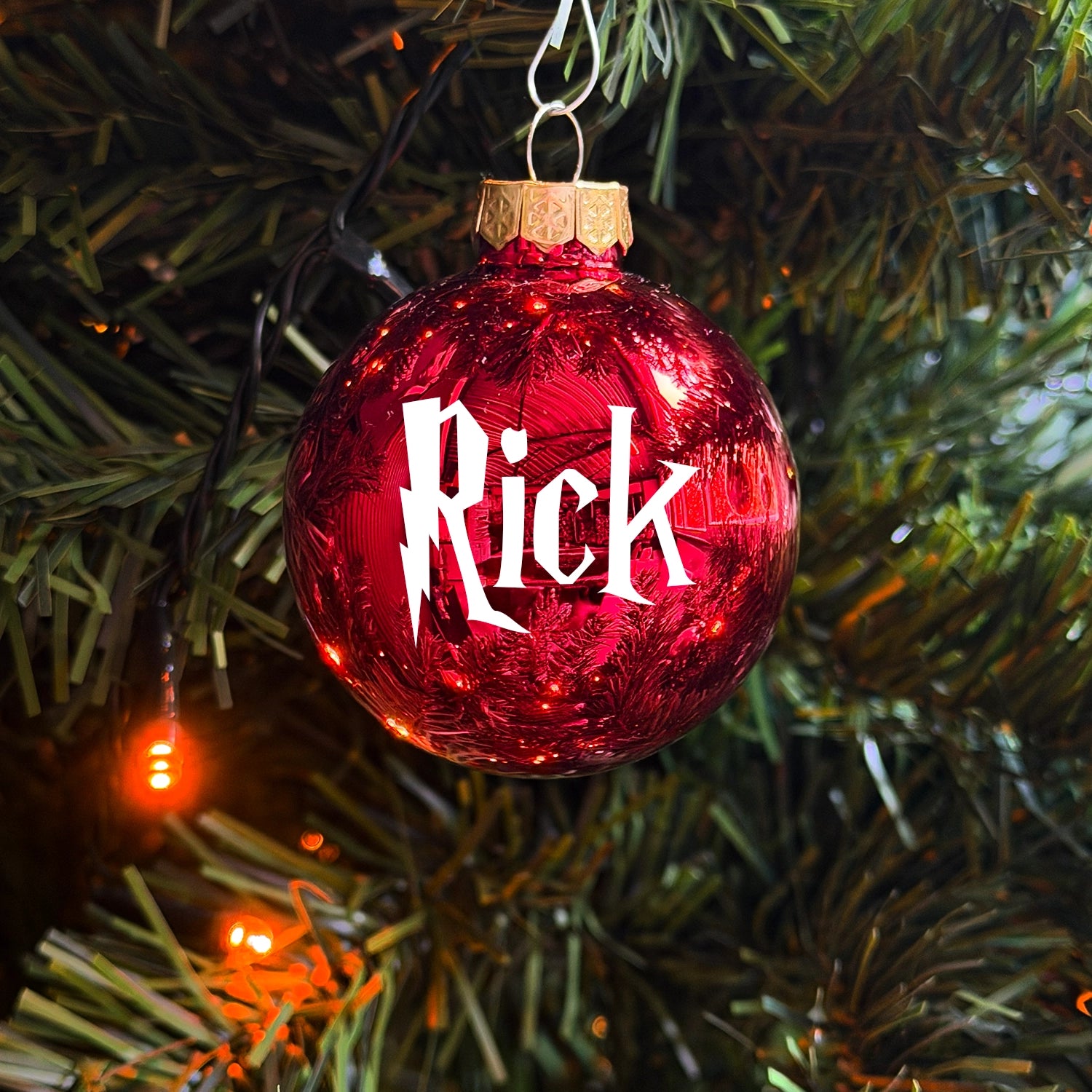 Kerstbal + Naamsticker