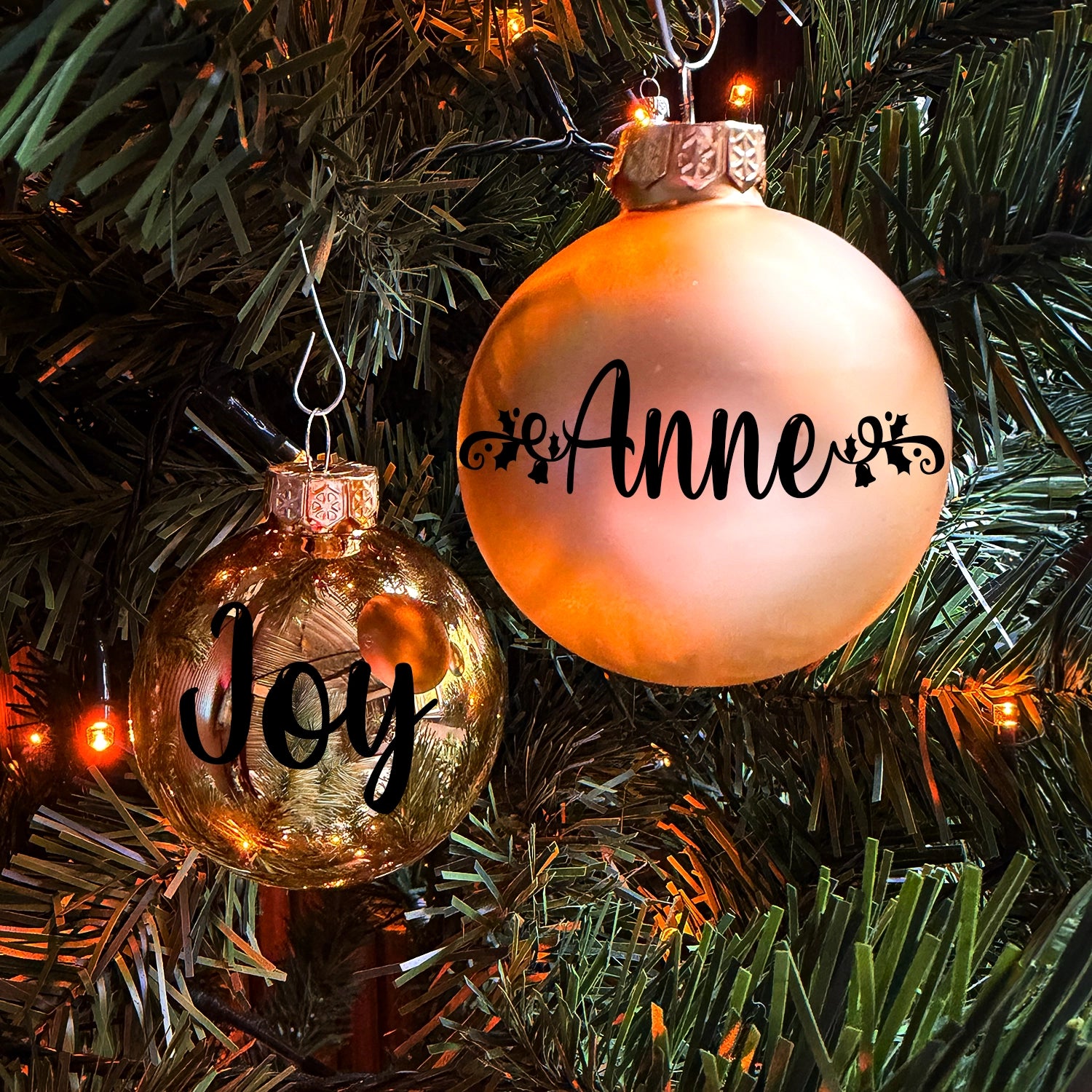 Kerstbal + Naamsticker