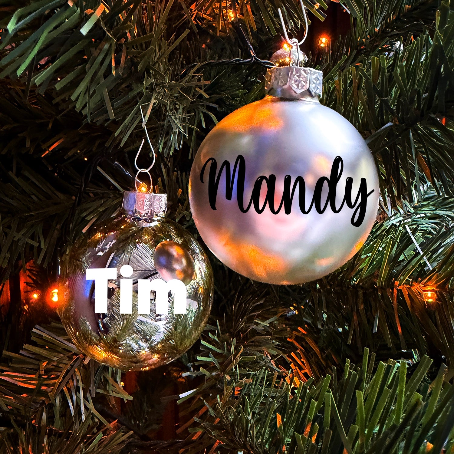 Kerstbal + Naamsticker