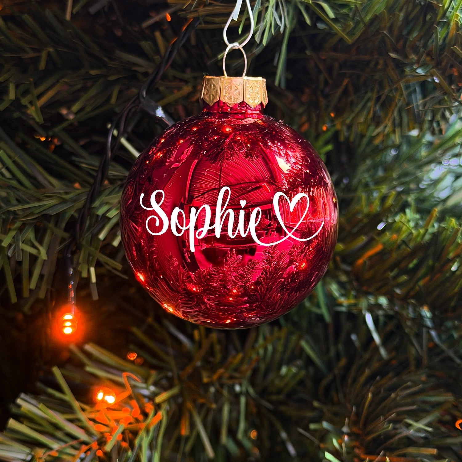 Kerstbal + Naamsticker