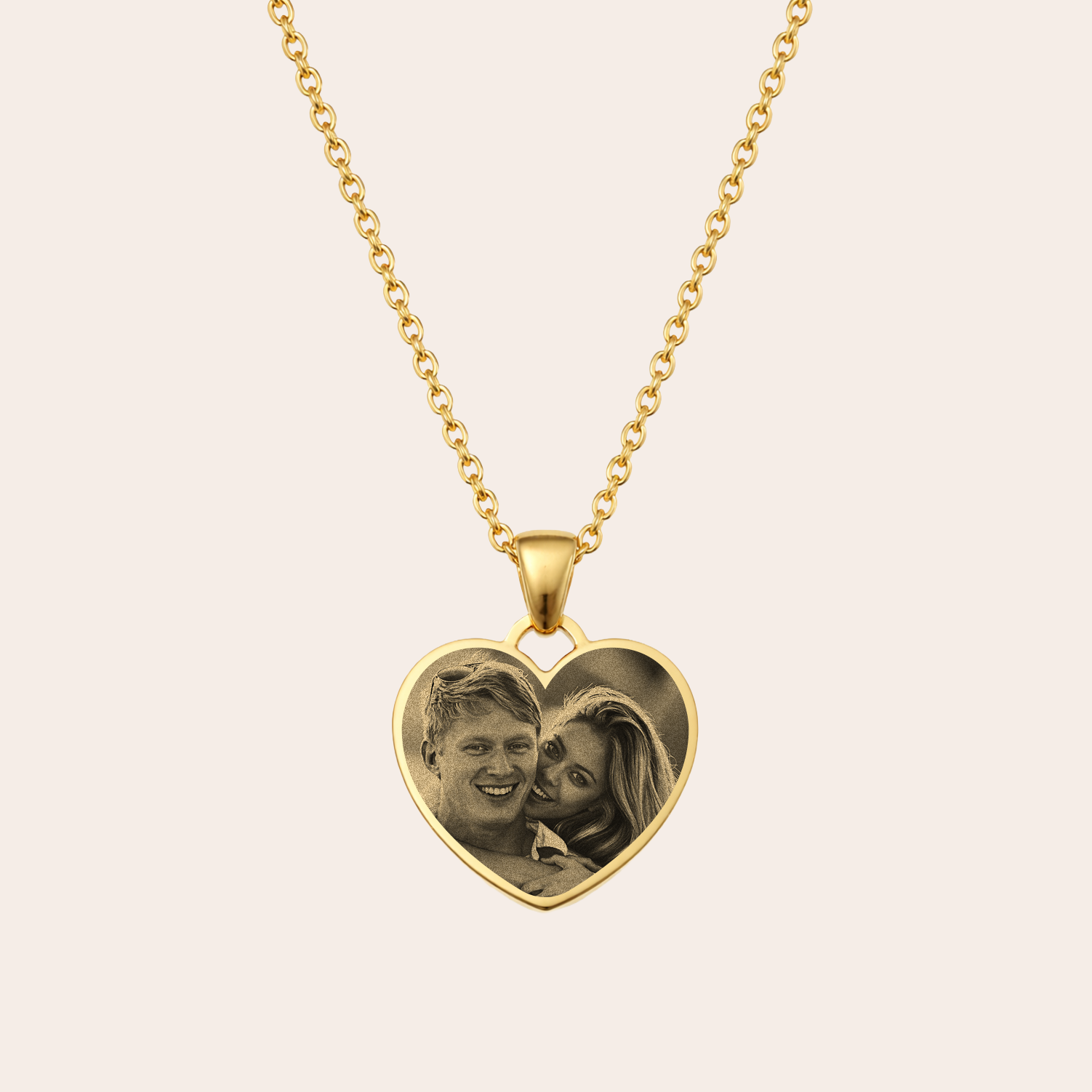 Gouden Hartjes Ketting Met Eigen Foto & Tekst