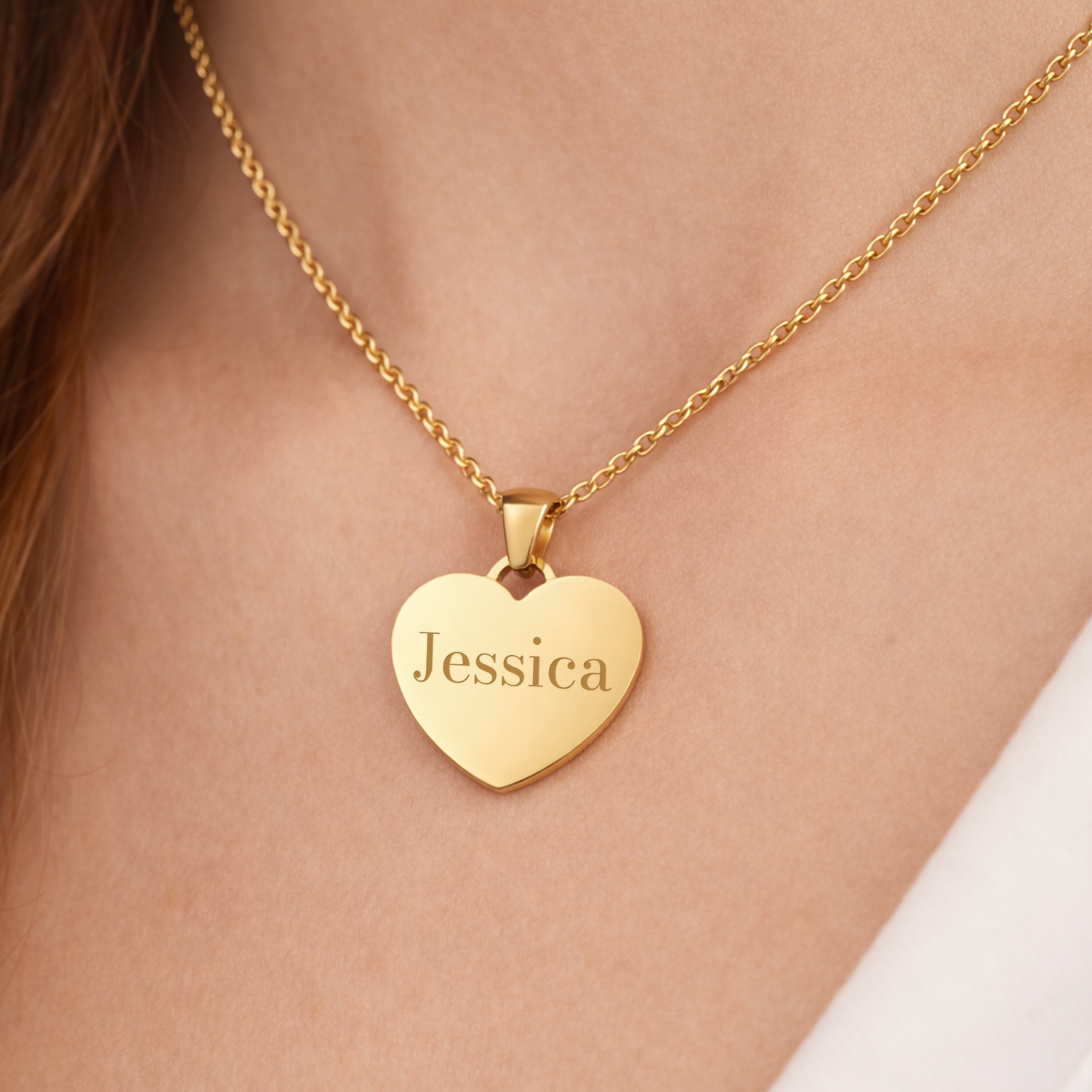 Gouden Hartjes Ketting Met Foto & Tekst