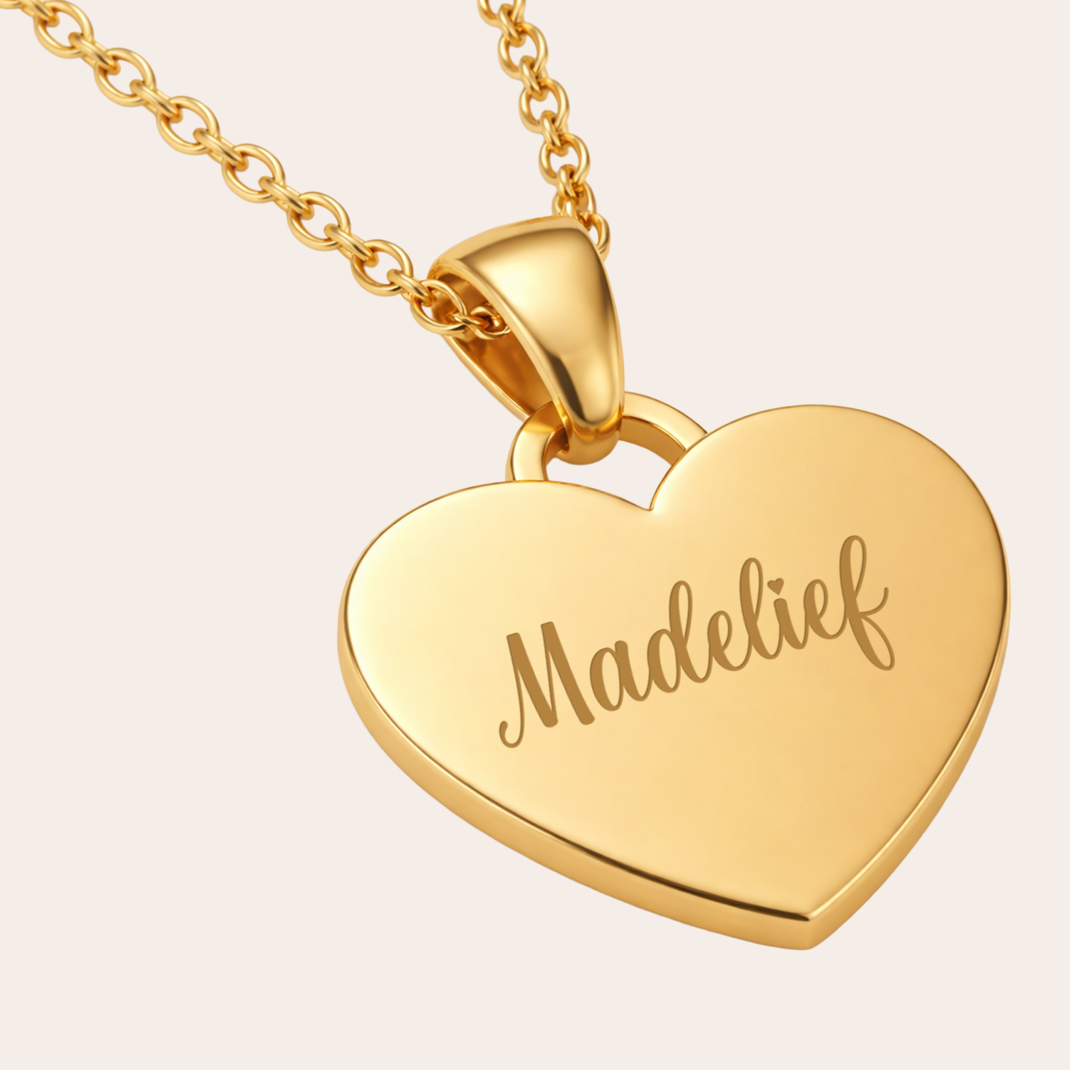 Gouden Hartjes Ketting Met Eigen Foto & Tekst