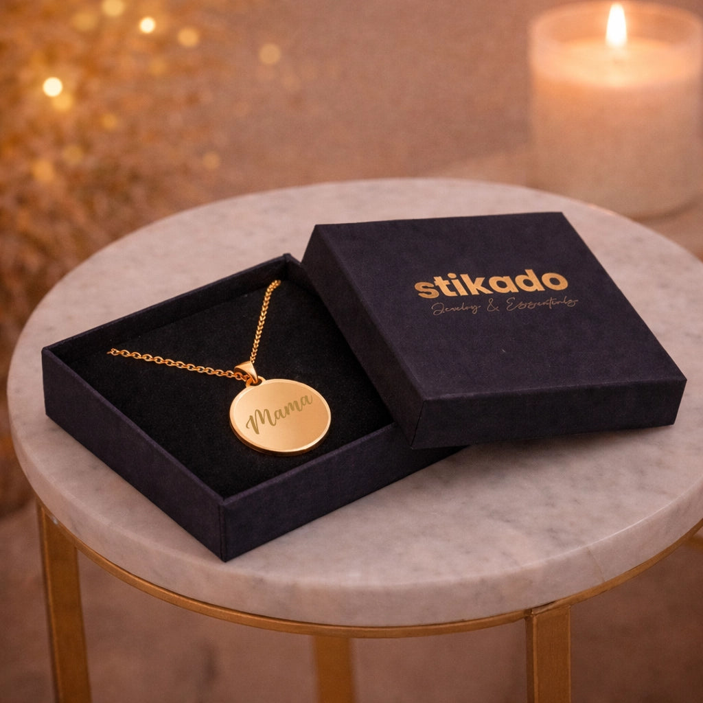 Gouden Ronde Ketting Met Eigen Tekst