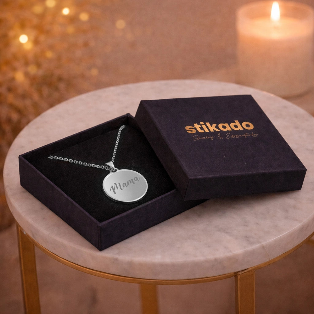 Zilveren Ronde Ketting Met Tekst