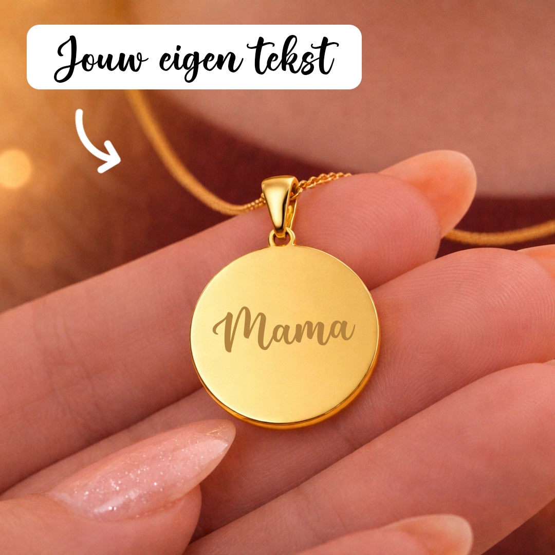 Gouden Ronde Ketting Met Tekst