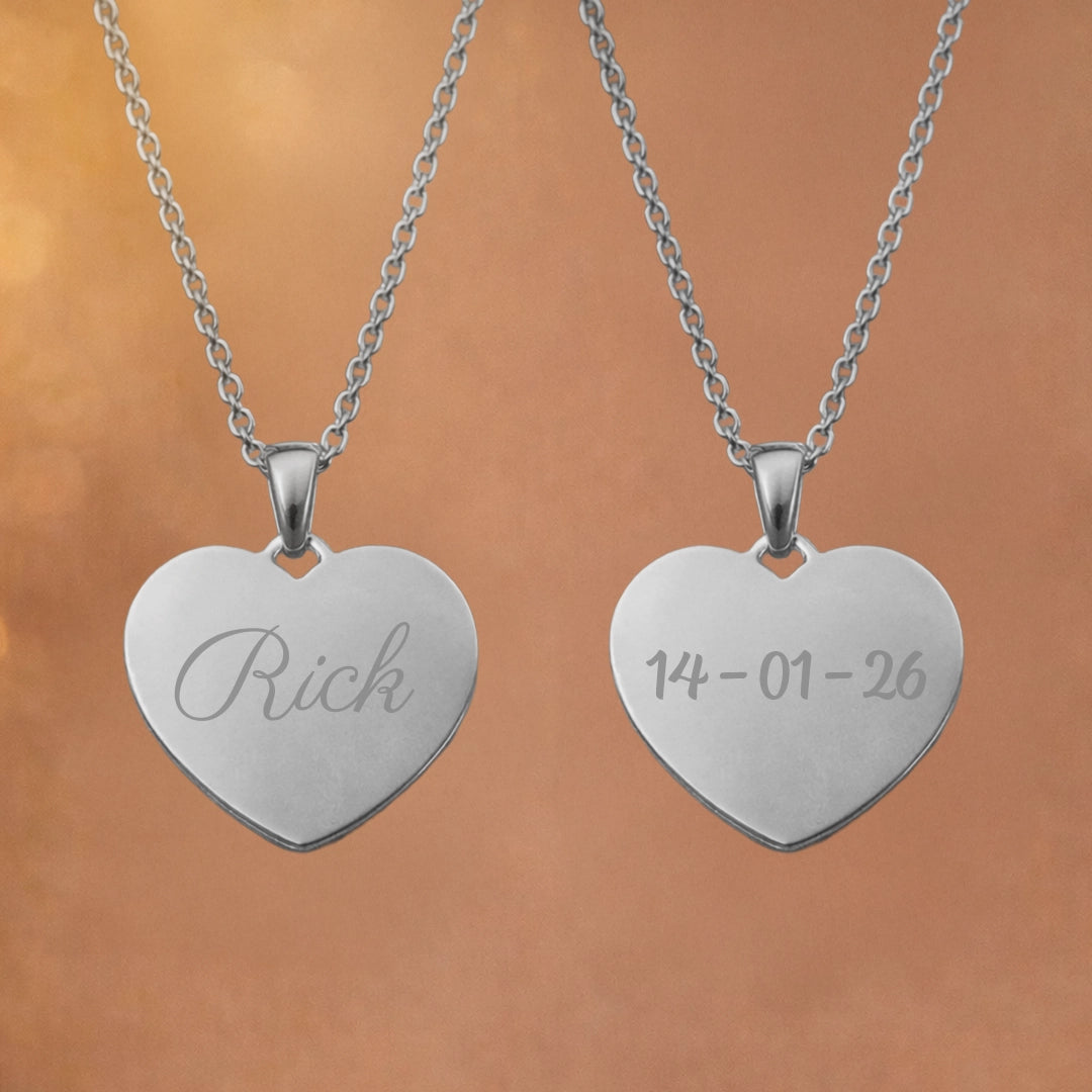 Zilveren Hartjes Ketting Met Tekst