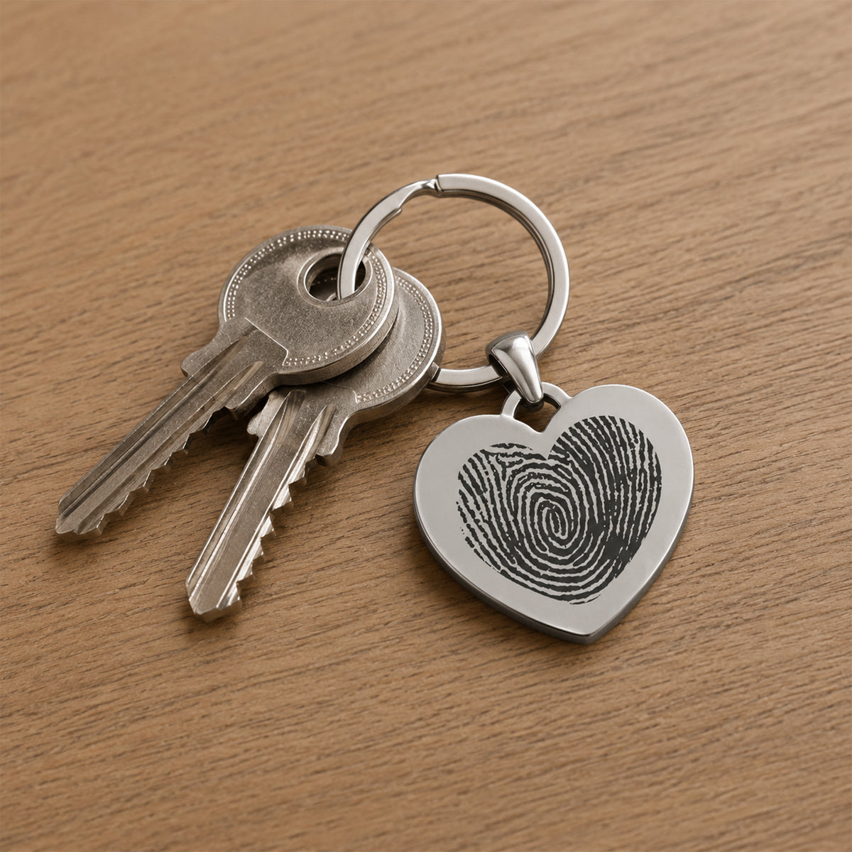 Hartjes Sleutelhanger Met Vingerafdruk
