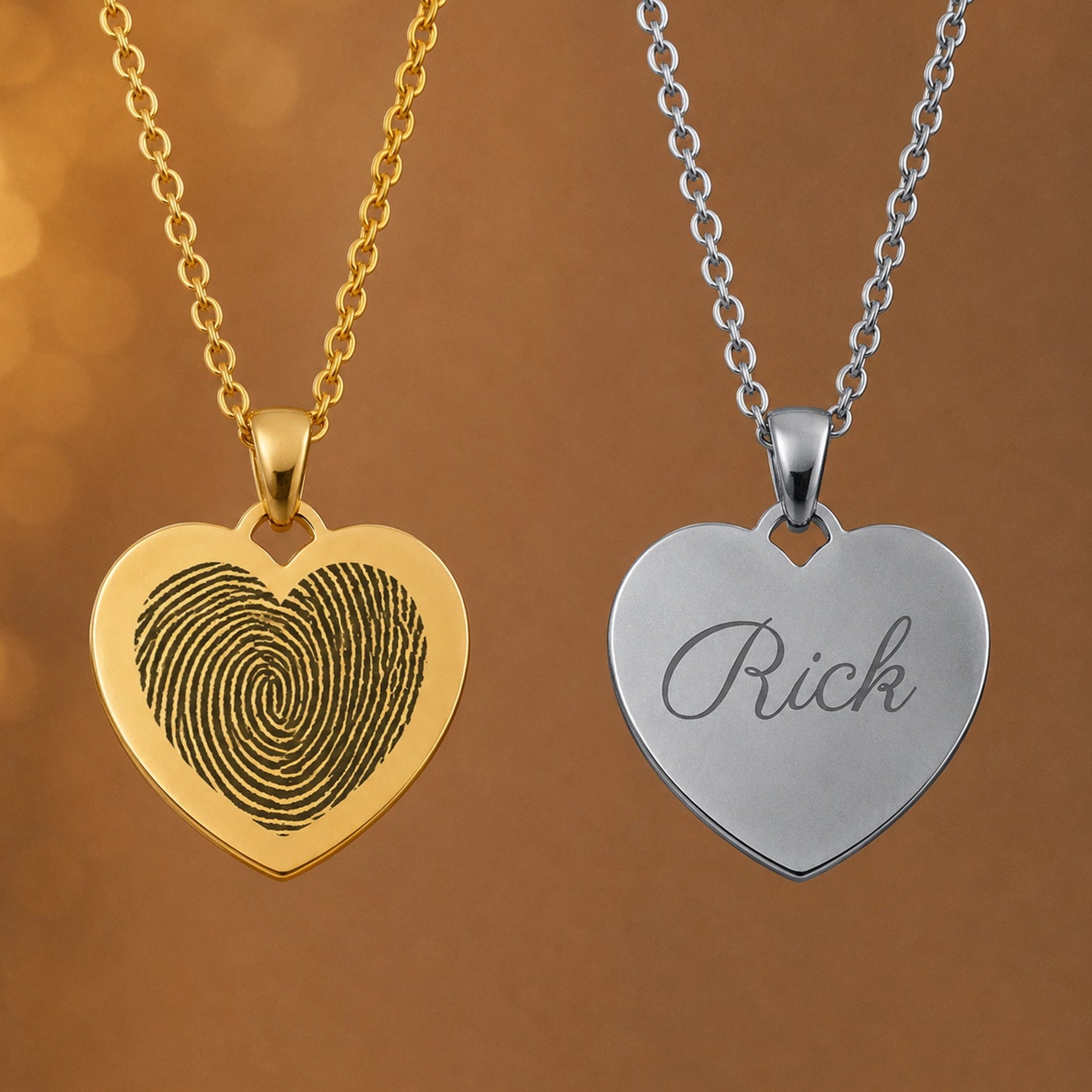 Hartjes Ketting Met Vingerafdruk