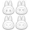 Labubu | 4x Hoofdje Emotie Stickerset