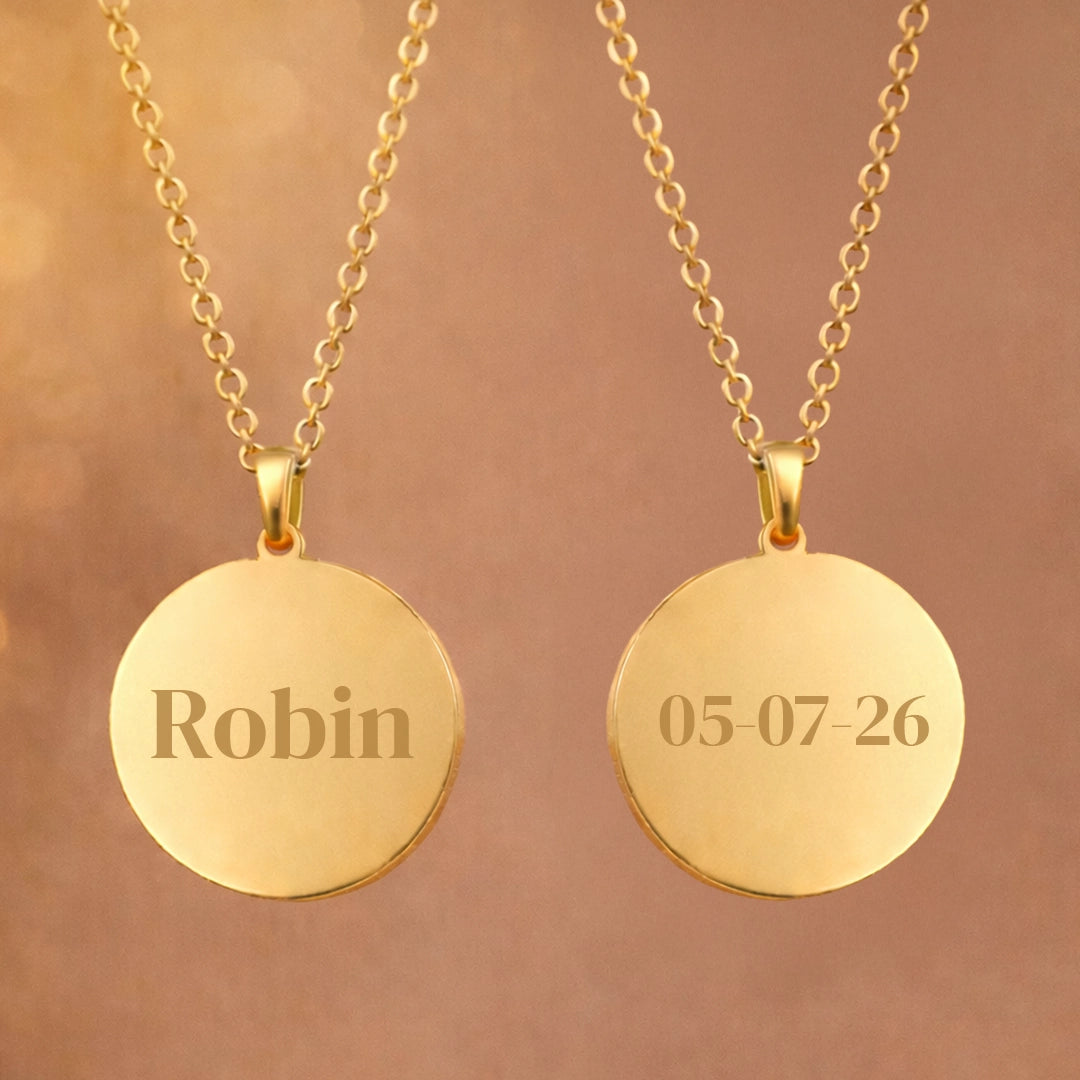 Gouden Ronde Ketting Met Tekst