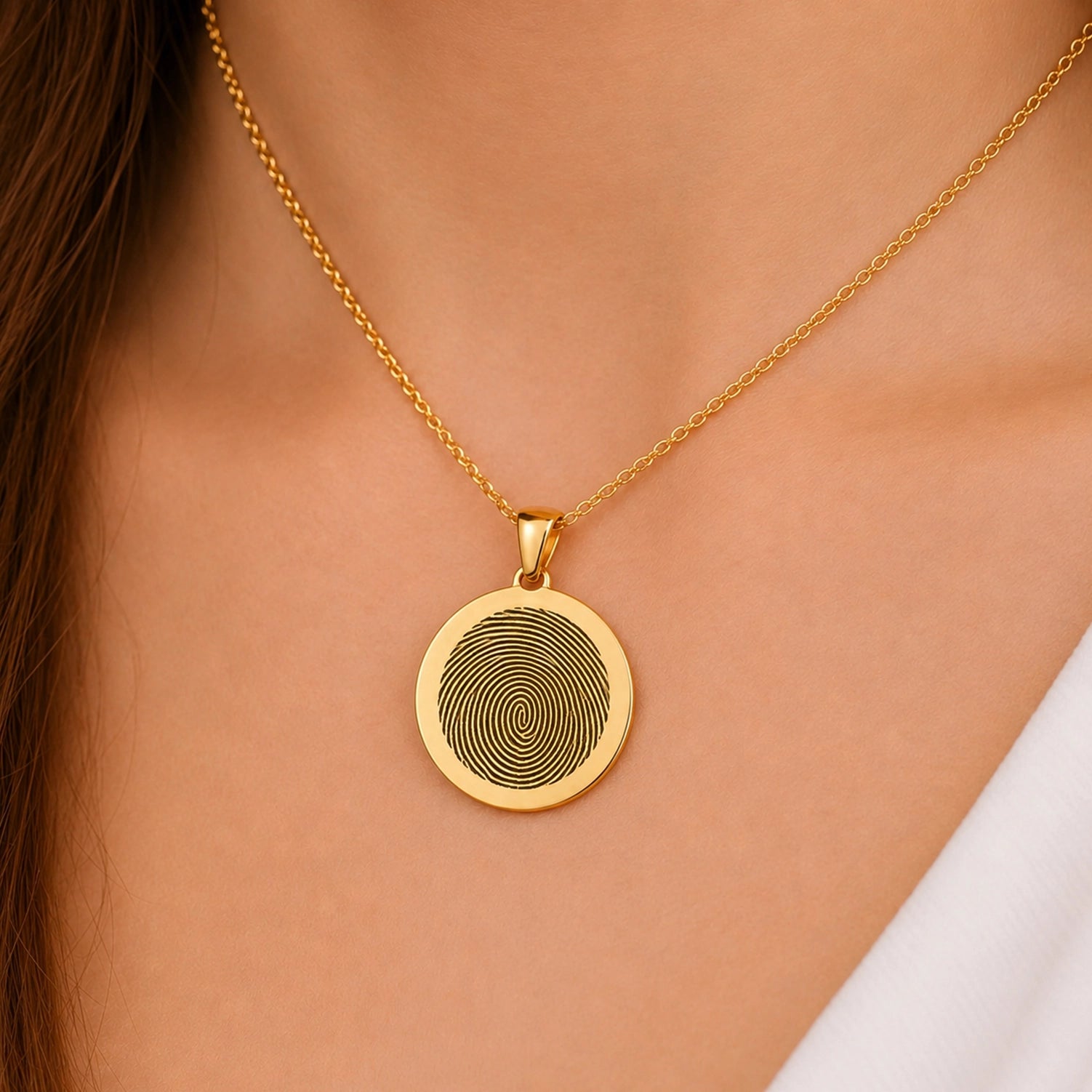 Ronde Ketting Met Vingerafdruk