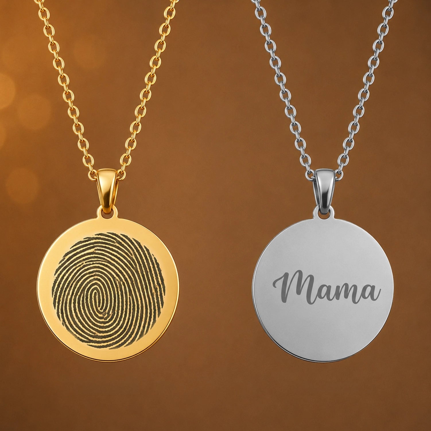 Ronde Ketting Met Vingerafdruk