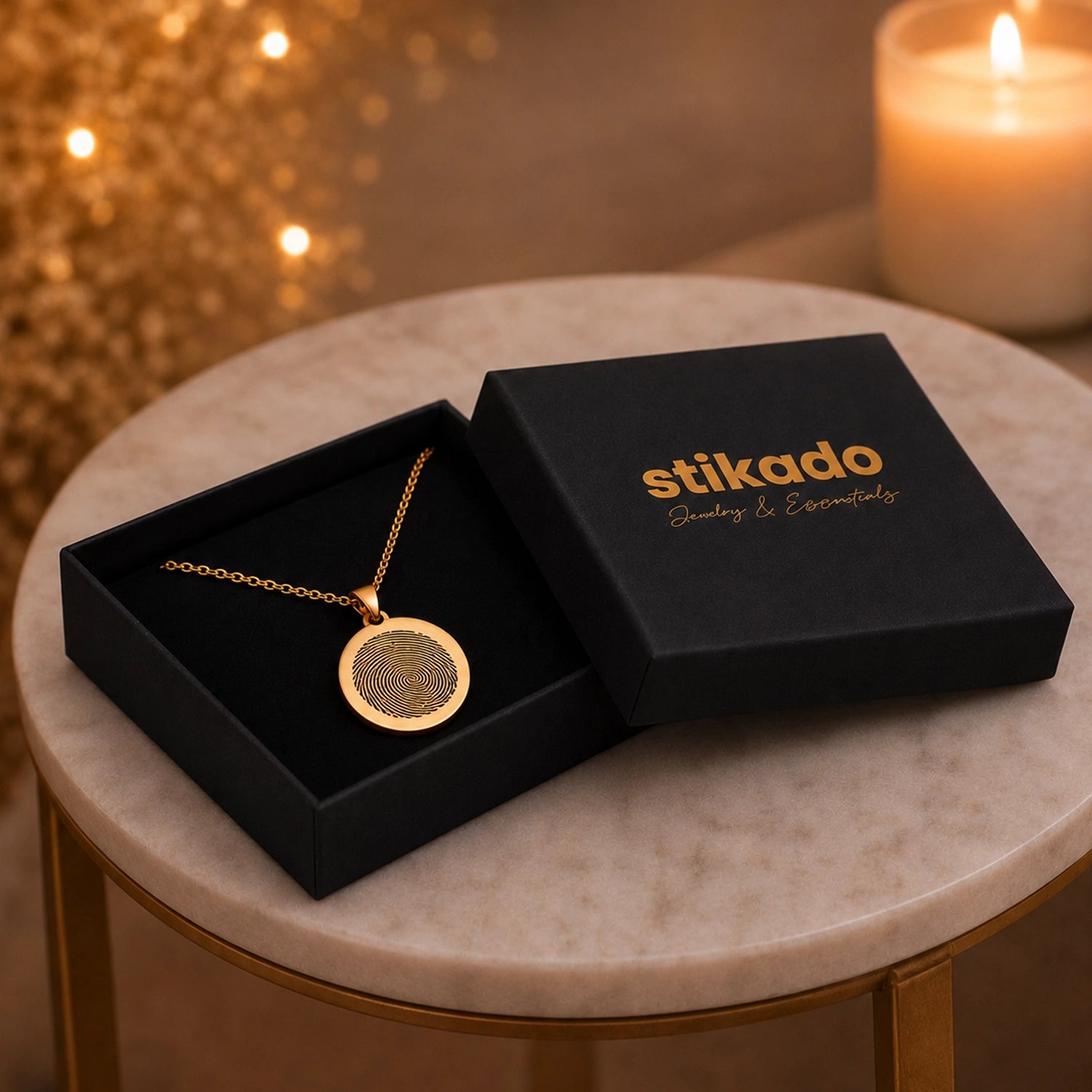 Ronde Ketting Met Vingerafdruk