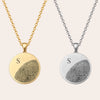 Ronde Ketting Met Initiaal en Vingerafdruk