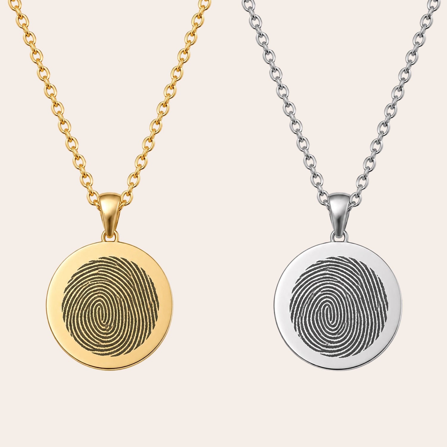 Ronde Ketting Met Vingerafdruk