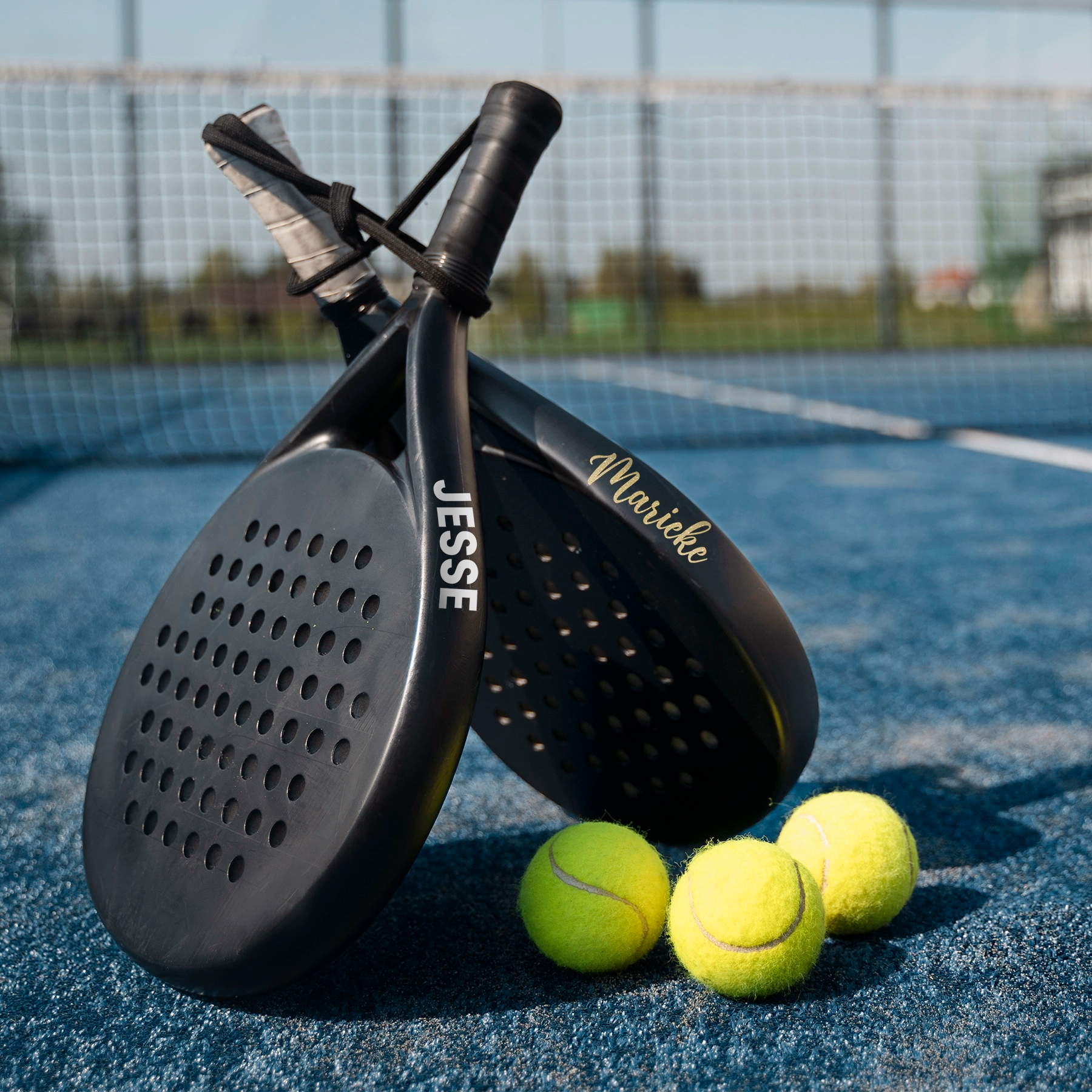 Padelracket Naamsticker