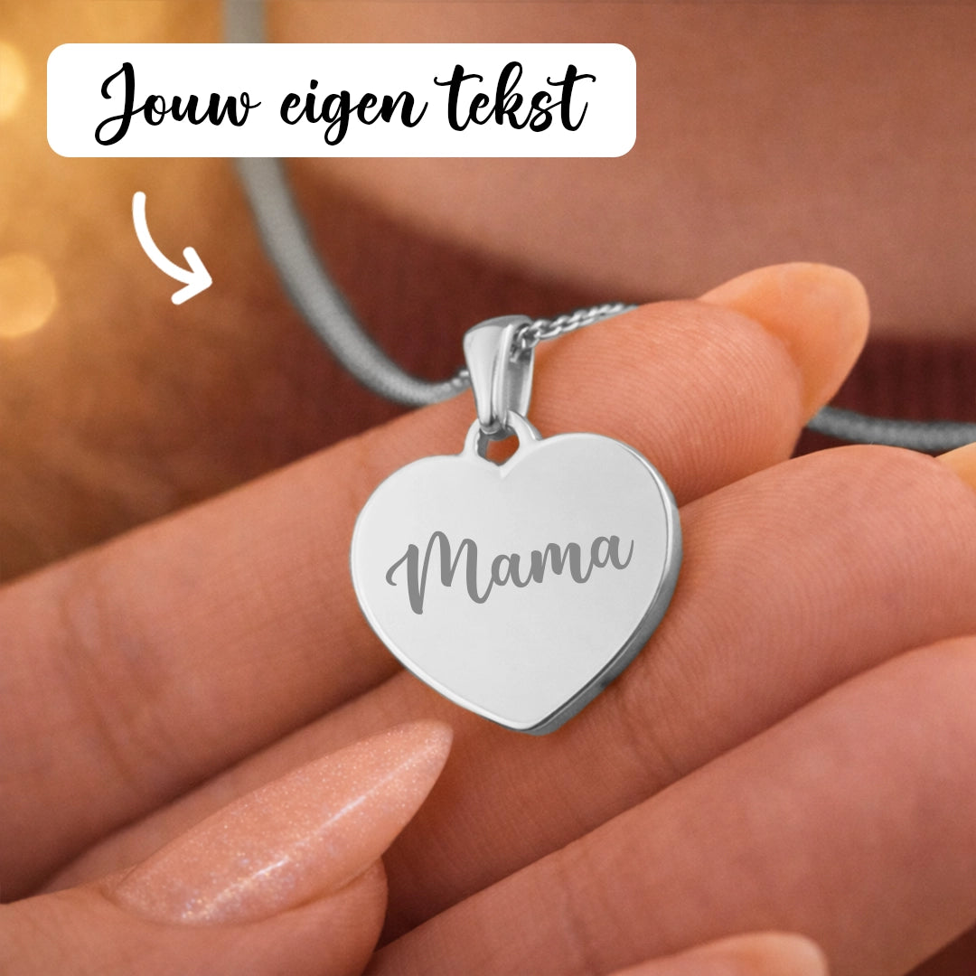 Zilveren Hartjes Ketting Met Tekst